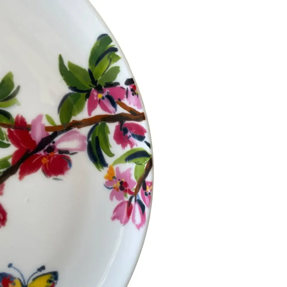 Mikasa BUTTERFLY GARDEN Porcelain Salad Plate 9.25in Set of 2 Spring Floral NEW